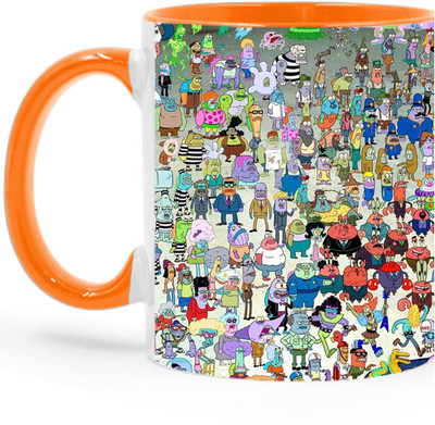 ARTBUG SpongeBob SquarePants -3436 Orange Ceramic Coffee Mug(350 ml)