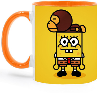 ARTBUG SpongeBob SquarePants -3437 Orange Ceramic Coffee Mug(350 ml)