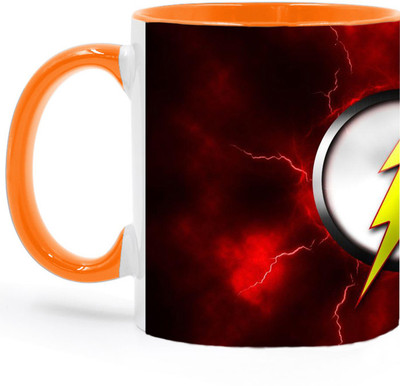 ARTBUG The Flash - 2921 Orange Ceramic Coffee Mug(350 ml)