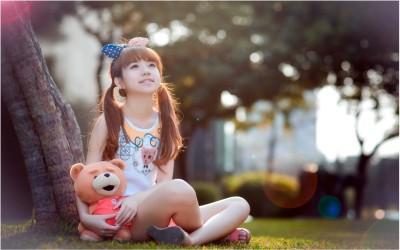 Child's Love - Cute Little Girl With A Teddy