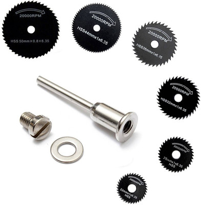 Dedso Mini HSS Circular Saw Blade for Dremel Accessory Power Tool 6 PCS Set Mini HSS Circular Saw Blade for Dremel Acc. Power Tool Rotary Bit Set(6 Bits)