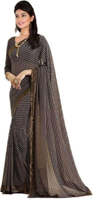 Queenswear Creation Printed Daily Wear Art Silk Saree(Brown)