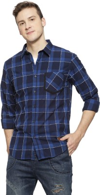 CAMPUS SUTRA Men Checkered Casual Blue Shirt