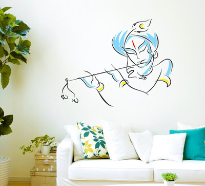 DECORNOWRDM Size : ( 16-inch x 24-inch) New Lord Krishana DIY Reusable wall stencil for home decoration Stencil Stencil(Pack of 1, Printed)