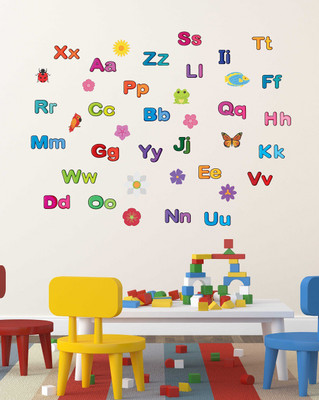 Littlebuds 100 cm Colorfull Alphabets Removable Sticker(Pack of 1)