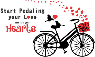 Wallzone 100 cm Love Removable Sticker(Pack of 1)
