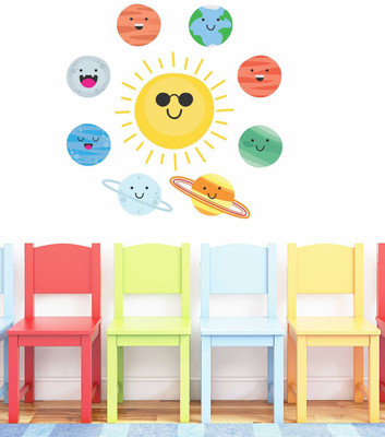 Littlebuds 70 cm Solor System Removable Sticker(Pack of 1)
