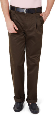 PETER ENGLAND Regular Fit Men Brown Trousers