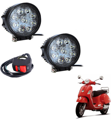 MOCKHE VLB-ROU9LD2P-236 Headlight Motorbike LED for Piaggio (12 V, 27 W)(Vespa LX 125, Pack of 2)
