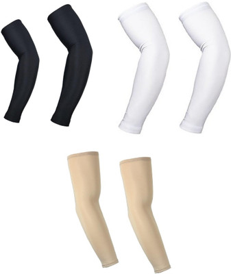 Auto Hub Nylon Arm Sleeve For Men & Women(Free, White, Black, Beige)
