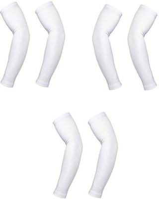 Auto Hub Cotton Arm Sleeve For Men & Women(Free, White)