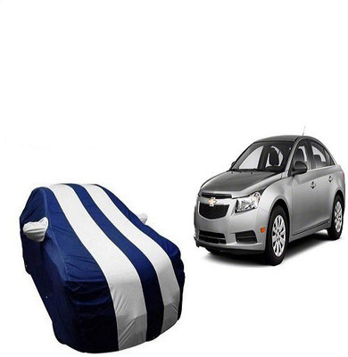 Frap Car Cover For Chevrolet Cruze (With Mirror Pockets)(White, Blue)