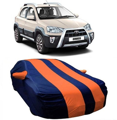 HDSERVICES Car Cover For Toyota Etios Cross (With Mirror Pockets)(Orange)