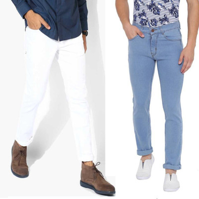 Masterly Weft Slim Men Multicolor Jeans(Pack of 2)