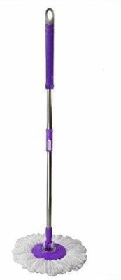 combika Combika Clip Lock Spin Mop Extendable Handle with Microfibre Refill – Stainless Steel with 360 Degree Roatating Pole (Multicolour) Pack of 2 Head and Refill(Multicolor)