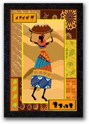 Poster N Frames UV Textured Decorative Art Print of Modern Artistic with wooden synthetic frame Digital Reprint 20 inch x 14 inch Painting(With Frame)