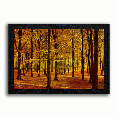 Poster N Frames UV Textured Decorative Art Print of landscape scenery painting on paper with wooden synthetic frame Digital Reprint 20 inch x 14 inch Painting(With Frame)