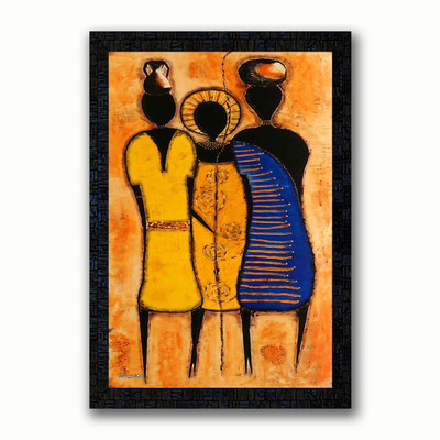 Poster N Frames UV Textured Decorative Art Print of Modern Artistic with wooden synthetic frame Digital Reprint 20 inch x 14 inch Painting(With Frame)