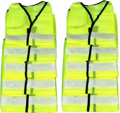 Ladwa Reflective Jackets-LSI-RJ-G - Pack of 10 Safety Jacket(Green)