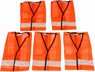 Ladwa Reflective Jackets-LSI-RJ-O - Pack of 5 Safety Jacket(Orange)