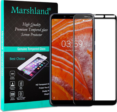 MARSHLAND Edge To Edge Tempered Glass for Nokia 3.1 Plus 6D Black(Pack of 1)