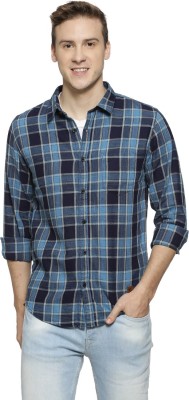 CAMPUS SUTRA Men Checkered Casual Blue Shirt