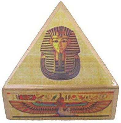 Shubh Sanket Vastu Wooden Cash Box Pyramid 6 inches Decorative Showpiece  -  15 cm(Wood, Yellow)