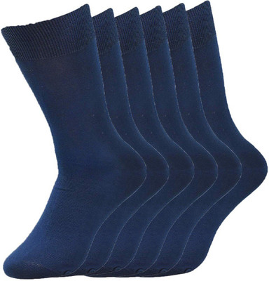 PinKit Men Solid Mid-Calf/Crew(Pack of 6)