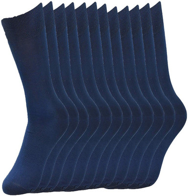 PinKit Men Solid Mid-Calf/Crew(Pack of 12)