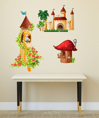 Wallzone 80 cm Princess Removable Sticker(Pack of 1)