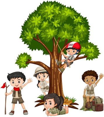 Wallzone 80 cm Kids Tree Removable Sticker(Pack of 1)