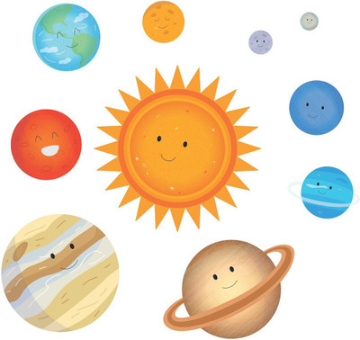 Littlebuds 90 cm Solor System Removable Sticker(Pack of 1)