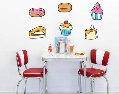 Wallzone 70 cm Foodies Removable Sticker(Pack of 1)