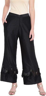 RIVI Regular Fit Women Black Trousers