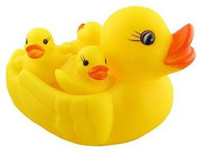 Noxxi Chu Chu Duck Family Baby Bathing Toys Set Bath Toy(Yellow)