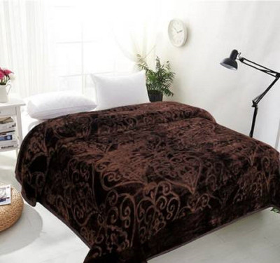 AUBORON Self Design Double Quilt for  Heavy Winter(Woollen Blend, Dark Brown)