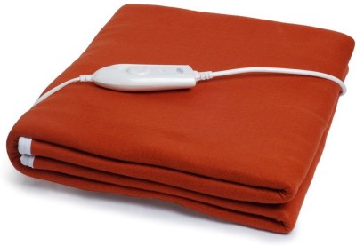 Comfort Ideas Solid Single Electric Blanket for  Heavy Winter(Poly Cotton, Rust)