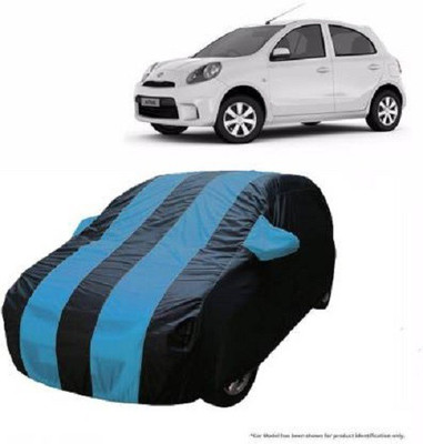 Star India Car Cover For Nissan Micra (With Mirror Pockets)(Blue, Black)