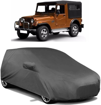 MoTRoX Car Cover For Mahindra Jeep (With Mirror Pockets)(Grey)