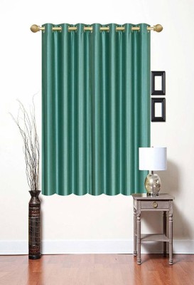 India Furnish 153 cm (5 ft) Polyester Semi Transparent Window Curtain Single Curtain(Plain, Solid, Dark Turquoise)