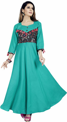 REYANS Women Maxi Blue Full Length Dress
