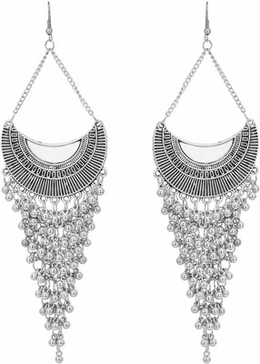 Silver Oxidized Silver Flower Earrings for Women /& Girls By Gahnemall