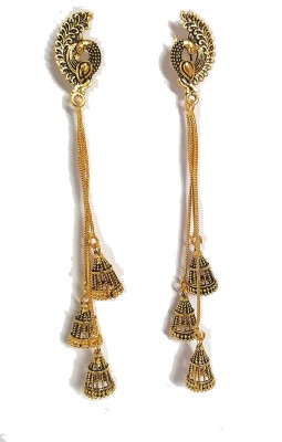Happy Stoning Stylish Gold Plated Bahubali Earrings Alloy Jhumki Earring