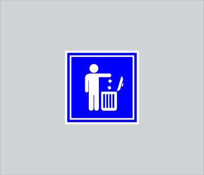 signEver Use Dustbin Sign Board For Hospital Medical Collage Clinic Shops color-Blue (15 x 15 cm) Emergency Sign