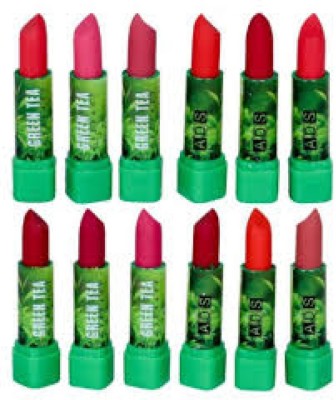 ads green tea extract set of 12 lipstick(multicolour, 400 g)