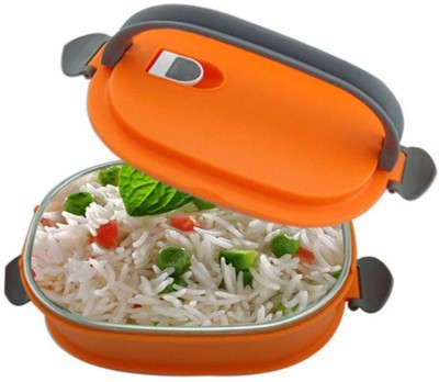 stupefying Stainless Steel Leak-Proof Food Storage Container; Lunch Box with Vacuum air Hole, Attached Handle, Spoon and Sturdy lid for Kids & Adults. 1 Containers Lunch Box(900 ml)