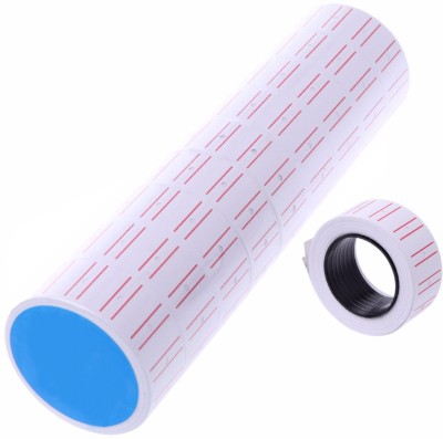AM 10 Rolls Price Label Paper Tag Sticker White Red Line for MX5500 EOS 8 Digits price Labeler Gun . Self Adhesive Paper Label(White)