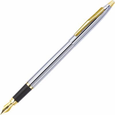 PIERRE CARDIN Kriss White Gold Fountain Pen(Ink Color - Blue)