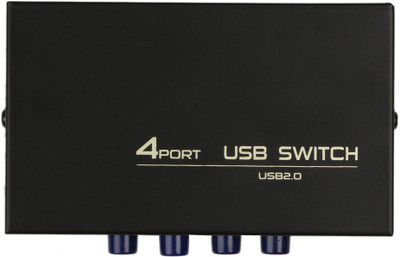 TERABYTE  TV-out Cable 4 Port USB Switch USB 2.0 Selector Switch Box for 4 PC Share 1 USB Printer(Black, For Computer)