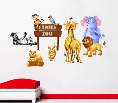 Littlebuds 100 cm FAMILY ZOO Removable Sticker(Pack of 1)